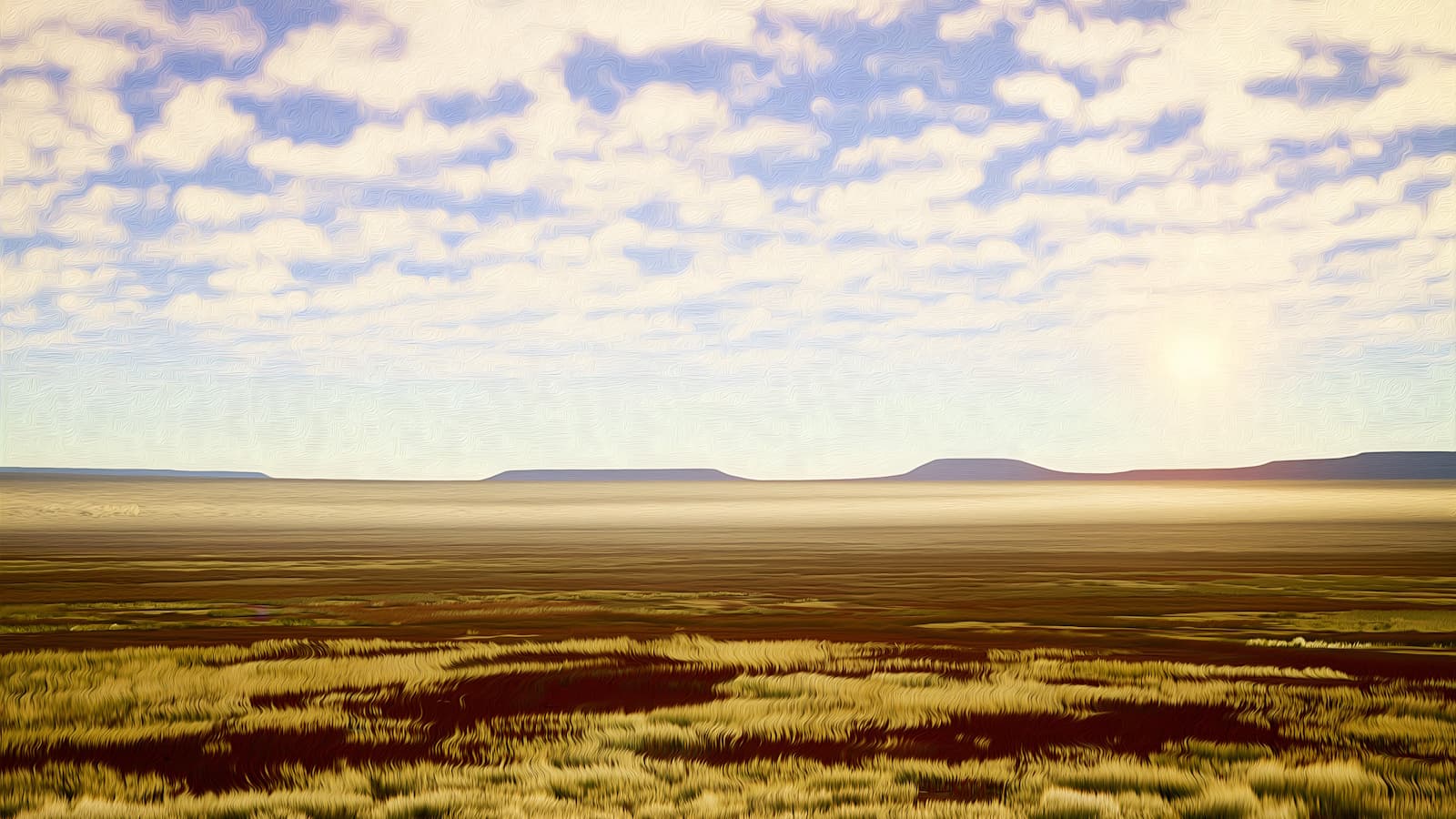 Prairie Dawn with Oil Painting