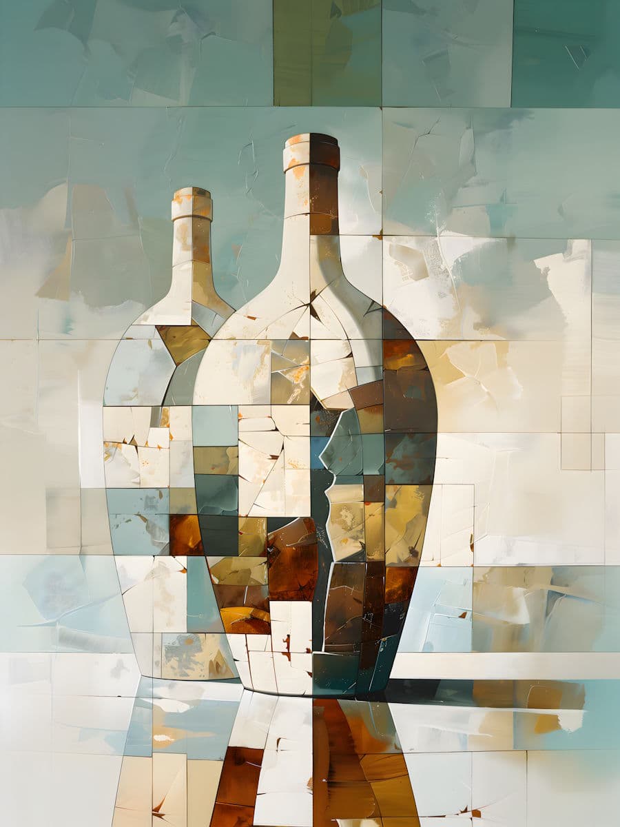 Shattered Vessels in Cerulean and Ochre